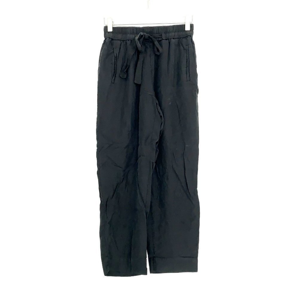 & Other Stories black drawstring paperbag cropped pant size 2